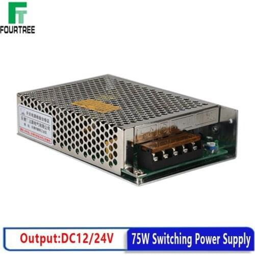 Switching Power Supply Light Transformer 75W AC 110V 220V To DC 12V/6A 24V/3.2A Power Supply Source Adapter S-75-12 S-75-24