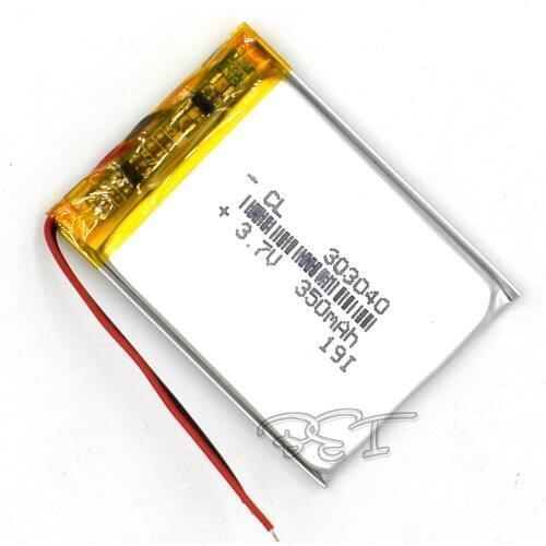 3.7V 350mAh Rechargeable Li-Polymer 303040 Li-ion Lithium Cell Battery For MP3 MP4 Game Player Mouse PSP Lampe speaker toys