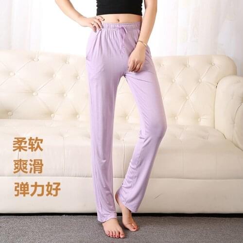 Modal pajamas womens spring and autumn thin trousers loose home pants womens trousers month pants couple pajamas