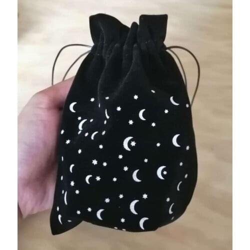 Luxury Velvet Tarot Card Bag 13x18cm w/ Drawstring for Board Game Accessory