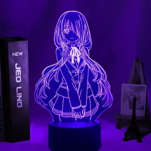 Led Light Anime Date A Live Kurumi Tokisaki for Kids Bedroom Decor Night Light Brithday Gift Room Desk 3d Lamp Date A Live Manga