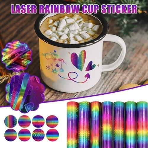 TPU Heat Transfer Vinyl Iron-on HTV Heat Press Cricut Film Roll Holographic Rainbow Craft DIY Adhesive Vinyl Design 50x100CM