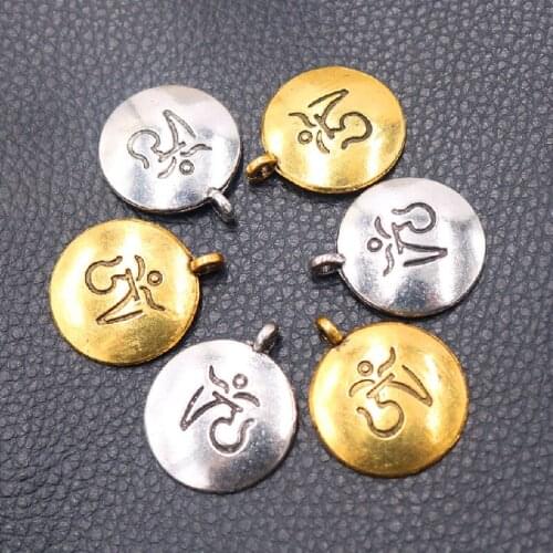 8pcs Tibetan Buddhist Nine Palaces Eight Diagrams Amulet Pendant Necklace Bracelet Accessories DIY Charms Jewelry Craft Making
