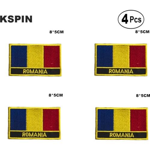 Romania Rectangular Shape Flag Iron on Saw on Patches Embroidered Flag Patches National Flag Patches for Clothing