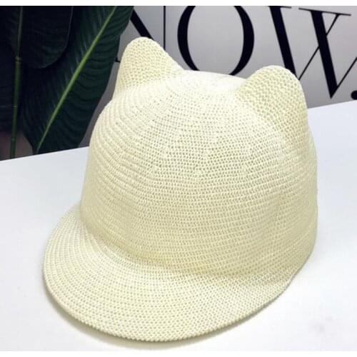 Breathable Children cat ears sunshade hat summer boys pots hats kids sun caps flanging baby spring and autumn sun protection cap