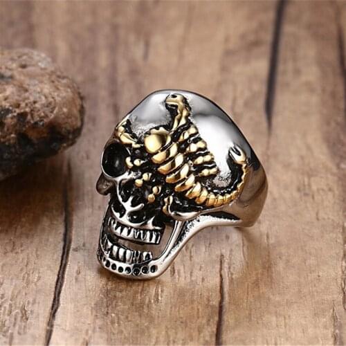 WANGAIYAO2021 new creative scorpion ring male fashion tyrant skull mens street ring bracelet jewelry