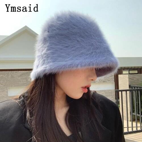2019 New Fashion Wool Fedora Hat Women Solid Color Simple Bucket Hat For Female Autumn Winter Wool Knitted Fisherman Hat