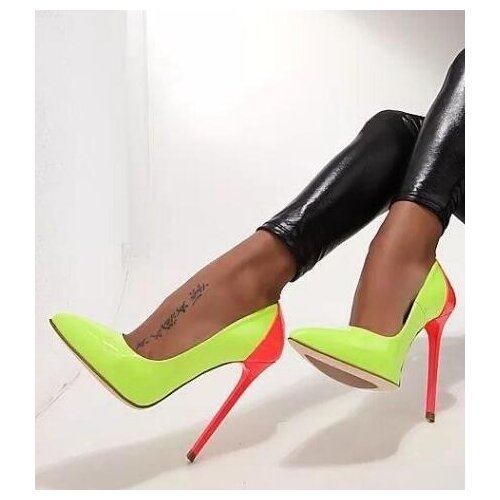 Moraima Snc Yellow Green Red Heels Pointed Toe Patent Leather Stiletto High Heels Shoes Woman Sexy Top Brand Pumps