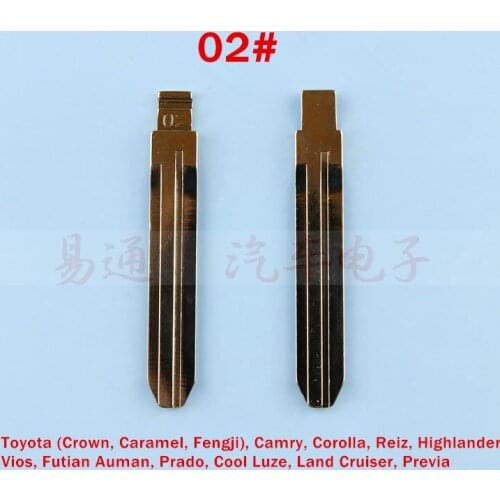 NO. 02 Car Modified Remote Key Blade FOR Toyota Crown Caramel Fengji Camry Modified Flip Remote Key Shell Blade Repacemet