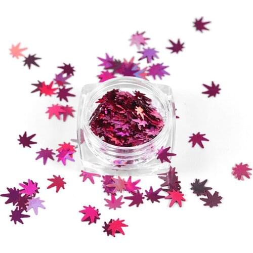 3D Autumn Leaves Nail Stickers Nail Art Glitter Decoration Nail Flake Applique Maple Leaf Nail Art Sequin Shimmer Design Spangle