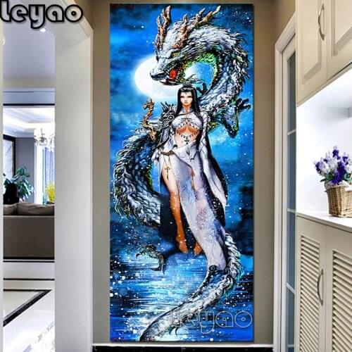 5D Diamond Painting Dragon And Fantasy Fairy Mosaic Rhinestone Kit Handmade Needlework DIY Diamond Embroidery Puzzle Decor Large