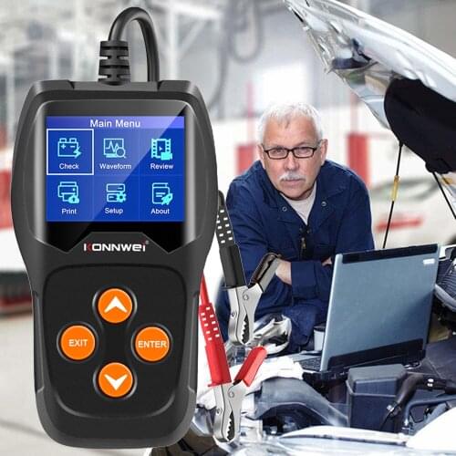 Car Battery Tester with Printer 12V 100-2000CCA 30-220AH Battery Test & Cranking Test & Charging Test & Max Load Test