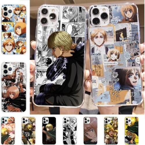 Yinuoda Armin Arlert Attack on Titan Phone Case for iPhone 8 7 6 6S Plus X 5S SE 2020 XR 11 12 mini pro XS MAX