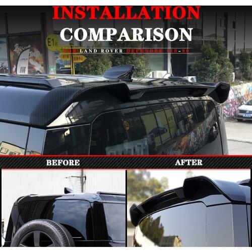 For LAND ROVER DEFEND 2020 2021 Real Carbon Fiber Rear Roof SpoilerTrunk Boot Lip tail Wing