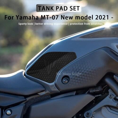 For Yamaha MT 07 MT07 MT-07 2021 - Side Fuel Tank pad Tank Pads Protector Stickers Decal Gas Knee Grip Traction Pad Tankpad