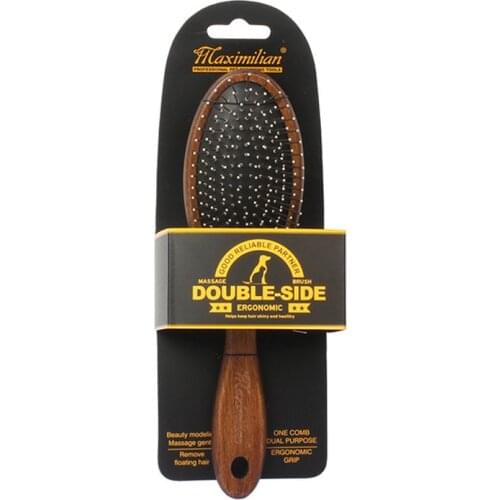 Double Faced Dog Comb Brush Wood Handle Puppy Cat Massage Bath Brush Multifunction Pet Grooming Tool Cleaning Hair Brush Trimmer