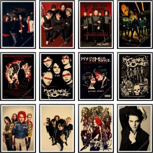 My Chemical Romance Band Classic Nostalgic Matte Kraft Paper Poster Office Gift Room Dining Home Decor wall sticker