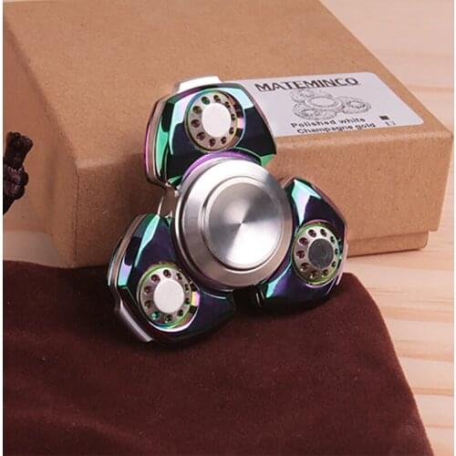 Senior Metal Hand Spinner Stainless Steel Brass Plating Diamond Polishing Mute Bearing Finger Fidget Spinner Fingertip Gyro