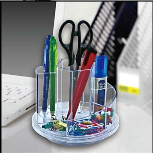Multifunctional rotating circular fashion creative pen Korean makeup brush pen holder office supplies storage box