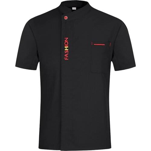 Fashion Chef Jacket Kitchen Restaurant Uniforms Shirts Short Sleeve Work Clothes Men Women Hotel Bakery Cooking Sushi Costume