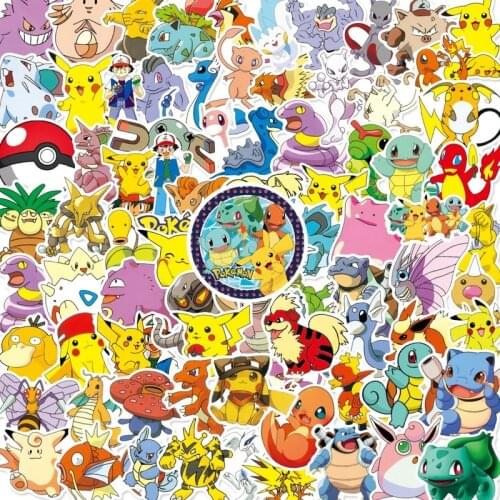Pokemon Pikachu Graffiti Stickers Anime Cartoon Cute Style Characters Suitcase Laptop Scooter Car Decoration Sticker Pack Gift