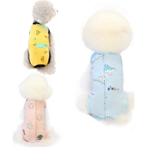 Pet Shirt Cat Dog Clothes Cartoon Vest Weaning Anti-licking Clothes Postoperative Protective Clothes Cotton Sterilization Suit