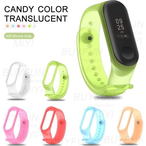 Candy color translucent soft silicone replacement strap for xiaomi mi band 6 5 straps on xiomi miband6 my band6 band5 smartband