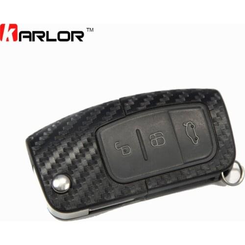 Carbon Fiber Key Sticker And Decal Cover Case Car Styling For Ford Fiesta 2 3 Focus 2 3 MK2 MK3 2009-2012 Ecosport Accessories