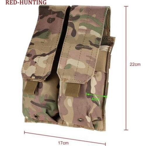 Tactical Molle Clip Double 5.56 M4/M16 AR15 Pistol Magazine Pouch Military Airsoft Paintball Hunting Mag Bag