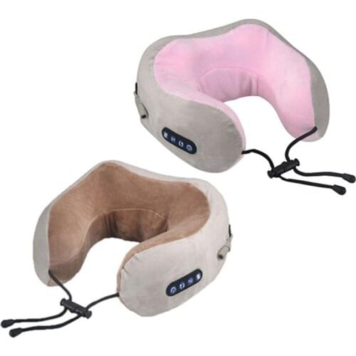 Smart Car Massage Pillow U-Shaped Massage Pillow Neck Shoulder for Body Relaxation Electric Vibration Massager