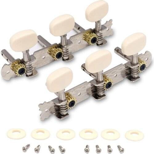 Vintage Guitar Tuning Pegs Gold Plated Machine Heads Tuning Keys Tuners Single Hole for Classical Guitar 3L 3R