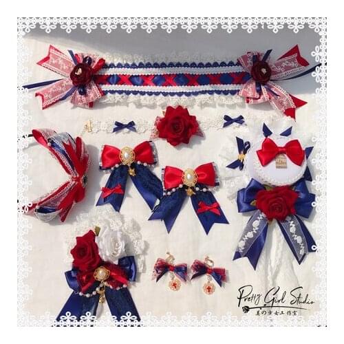 Tradescantia sillamontana Lolita Retro Rose Hairpin KC Hairband Top Hat Sweet Princess Bow Side Clip Headband Hair Accessories