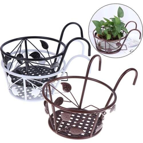 Iron Wall Hanging Flowerpot Plant Basket Hanger Cafe Home Garden Balcony Decor