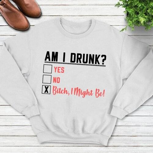 Am I Drink Might Be Funny Drinking Hoodies Sarcasm Bar Quote Hip Hop Sweatshirt Hoodies