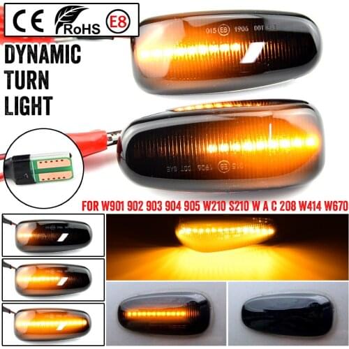 2 x For Mercedes-BENZ E-Class W210 C-Class W202 W208 Led Dynamic Side Marker Turn Signal Light Sequential Blinker Light