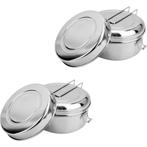 2x Lunch Box Stainless Bento Case Microwave Food Container Office School