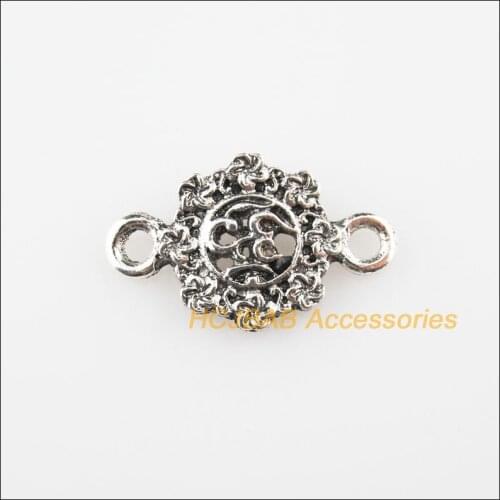 New 30Pcs Tibetan Silver Color Flower Yoga Charms Pendants Connectors 12x20mm