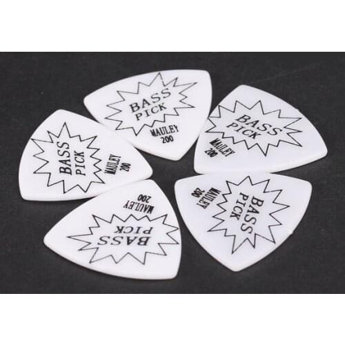 5pcs 2mm POM Plectrums White Bass Guitar Picks Musical Instruments Cool Bass Guitar Accessories