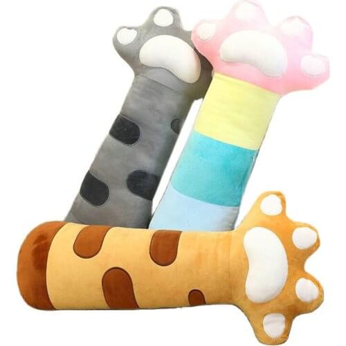 85/110cm Kawaii Long Cat Paw Plush Toy Stuffed Rainbow Cat Paw Throw Pillow Cushion Home Decor Bed Sleeping Leg Cushion