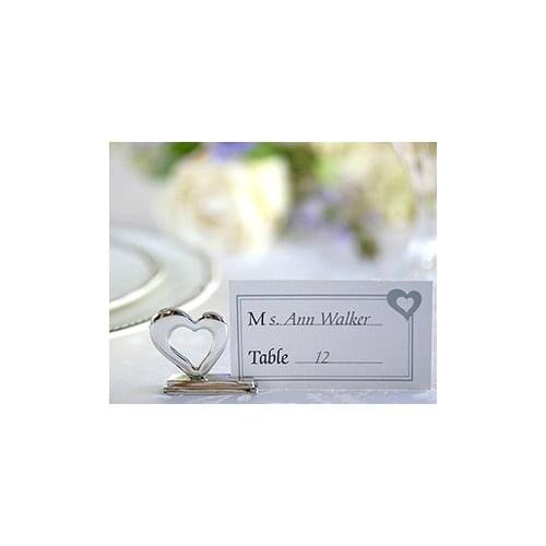 Free Shipping 50pcs/lot silver heart place card holders