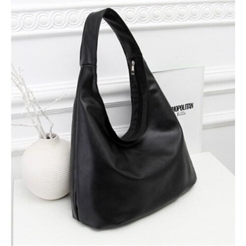 Brand Handbag Women Shoulder Bag Female Large Tote Bags Soft PU Leather Ladies Crossbody Messenger Bag Black Simple style