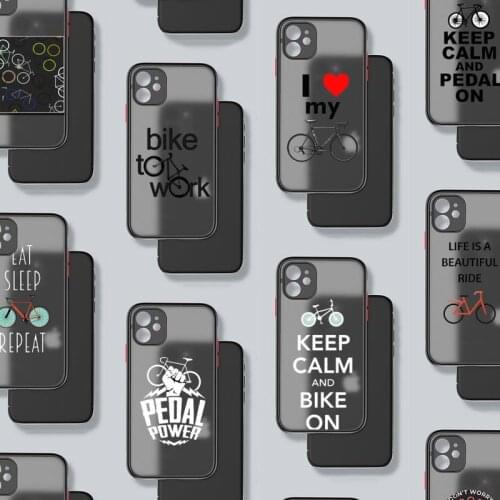 Love Bike Bicycles quotes pink Phone Case Matte Transparent for iPhone 7 8 11 12 s mini pro X XS XR MAX Plus mobile bags
