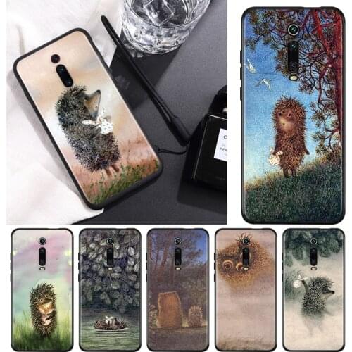 Hedgehog in the Fog For Xiaomi Redmi 9T 9I 9AT 9A 9C 9 8A 8 7A 7 6A 6 5A 5 4X PRO Prime Plus Black Soft Phone Case