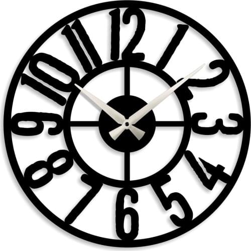 Decorative Wooden Wall Clock 50 cm Large Size