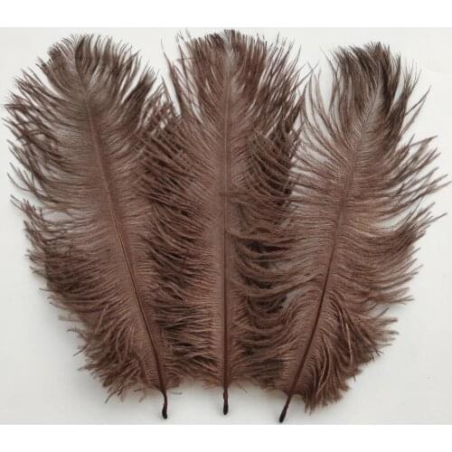 Hot 10pcs High Quality Coffee ostrich feathers 6-8 inches/15-20 cm for Wedding Party Decor Accessories Wedding Decoration