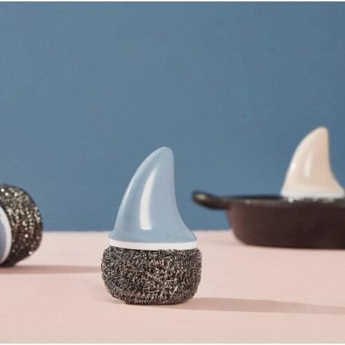 Creative Shark Cleaning Ball Stainless Steel Scourer Wire Dish Pot Kitchen Tool Washing Dishes Scrubbers Pan Cleaner Kitchen