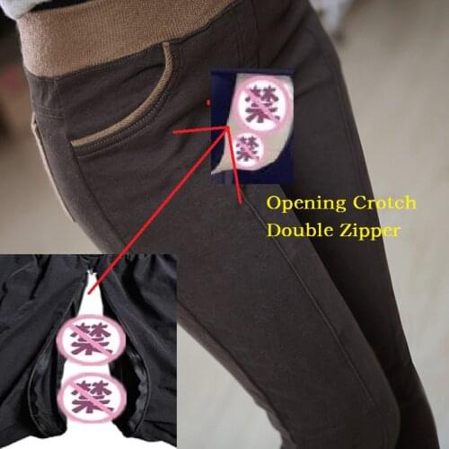 Stacked Leggings Womens Open-up Couples Outdoor Affair-Free Leggings Sexy Womens Pants Autumn and Winter Leggings Duodn