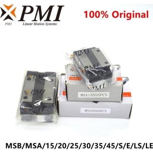 Taiwan PMI linear guide slider block carriage MSB MSA 15 20 25 30 35 45 S TS E TE LS LE -N for CO2 laser machine CNC router part