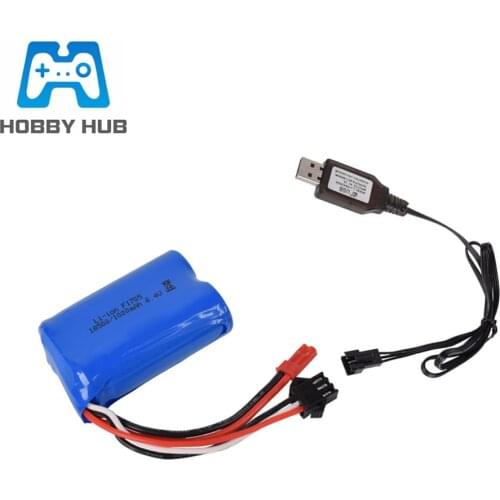 6.4v 1000mAh Li-ion Battery +Charger for wltoys A303 A313 A323 A333 1/12 RC Car Boat Turcks 6.4v battery JST-2P