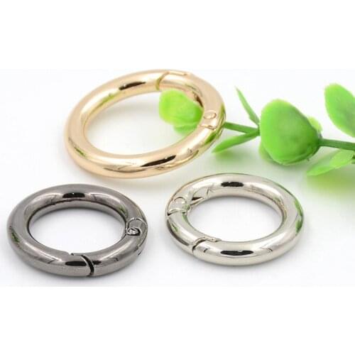 Metal button open ring buckle hardware backpack luggage accessories link button opening buckle round